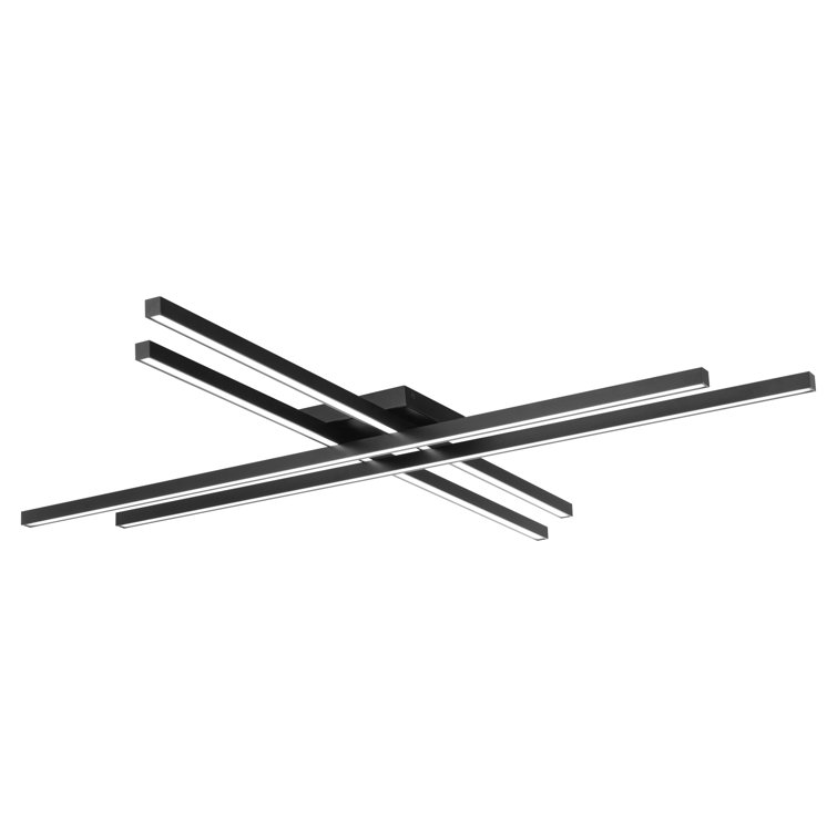 42" Black Glass LED Flush Mount Ceiling Light
