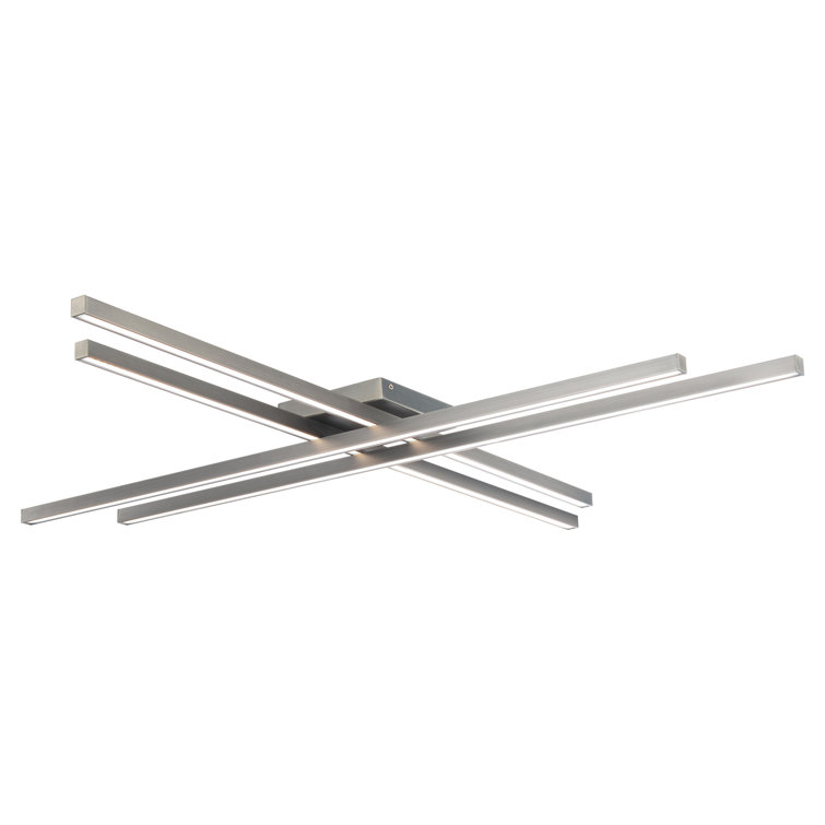 Parallax Brushed Nickel LED Flush Mount with White Polycarbonate Shade