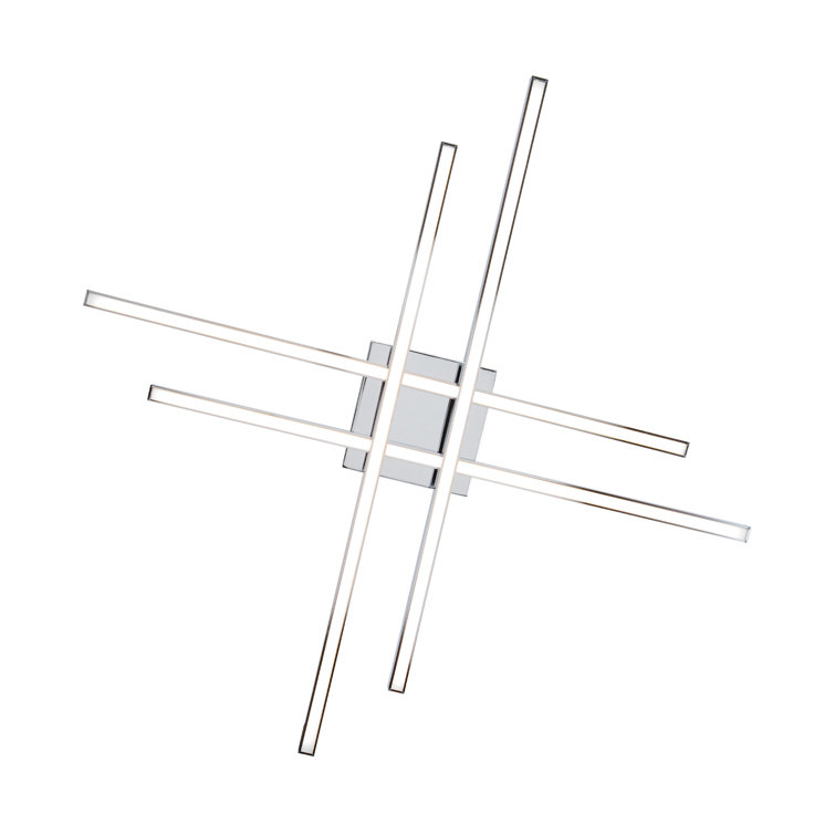 Parallax Chrome 32" Modern LED Flush Mount with Tri-CCT Technology