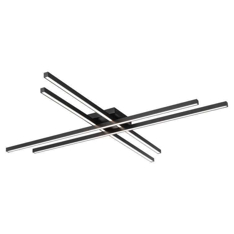 42" Black Glass LED Flush Mount Ceiling Light