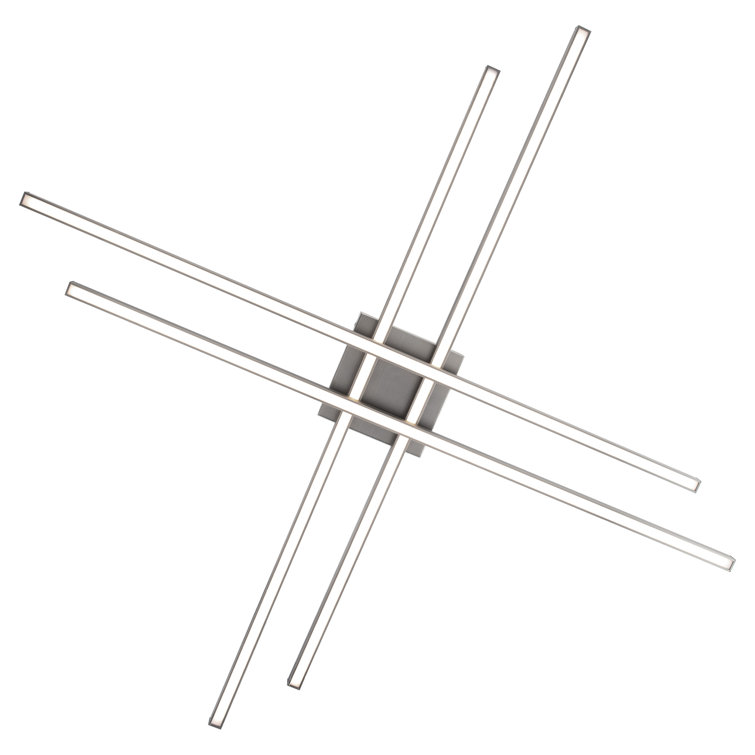 Parallax Brushed Nickel LED Flush Mount with White Polycarbonate Shade
