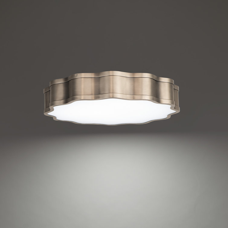 Vaughan 16" Brushed Nickel LED Flush Mount with White Shade
