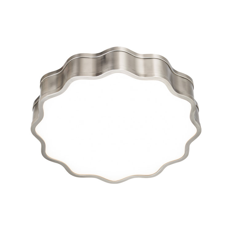 Vaughan 16" Brushed Nickel LED Flush Mount with White Shade