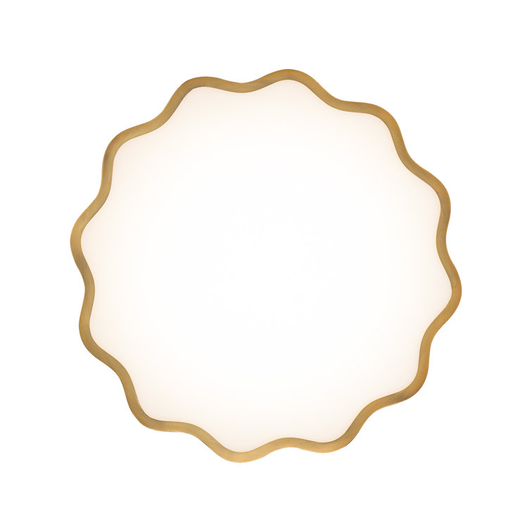 Vaughan 16" Aged Brass Glass LED Flush Mount