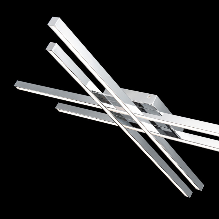 Parallax Chrome 32" Modern LED Flush Mount with Tri-CCT Technology