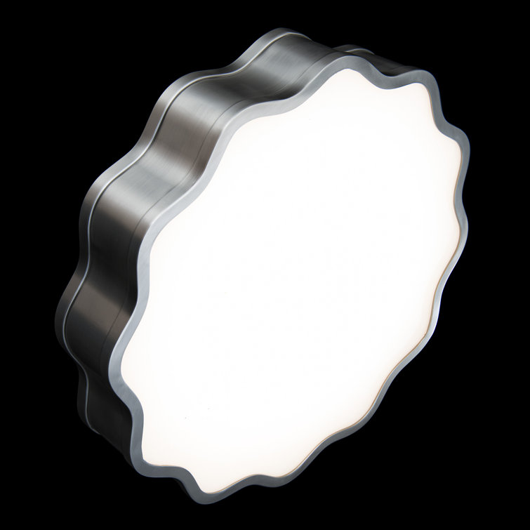 Vaughan 16" Brushed Nickel LED Flush Mount with White Shade