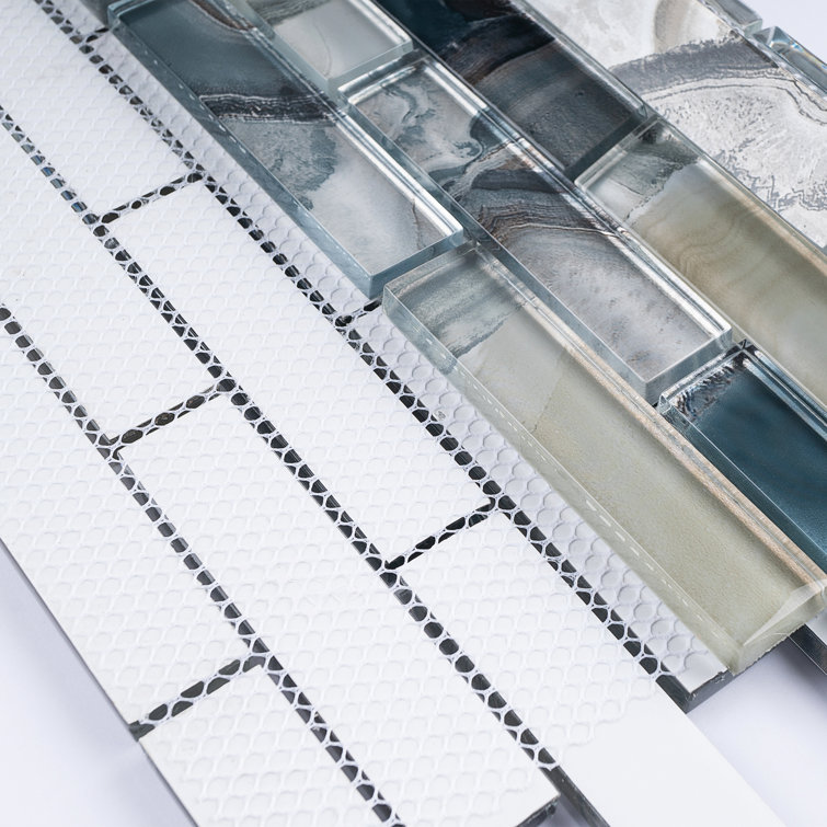 Aegean Blue Glass Mosaic Tile for Kitchen and Bathroom