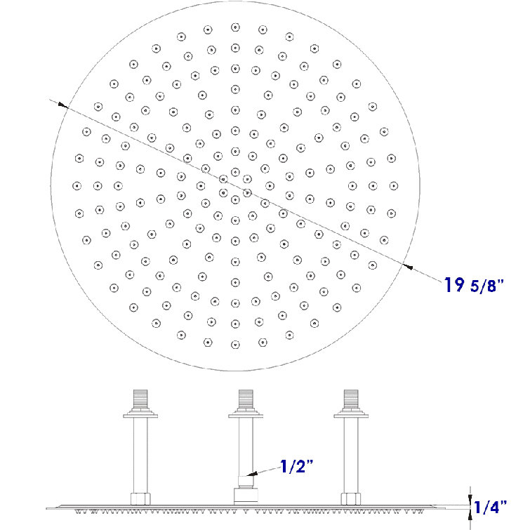 Ultra Thin Polished Stainless Steel Rain Shower Head