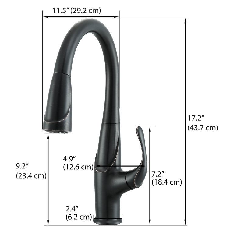Oil Rubbed Bronze Pull Down Kitchen Faucet with Spray
