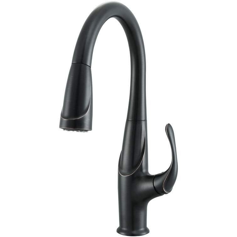Oil Rubbed Bronze Pull Down Kitchen Faucet with Spray