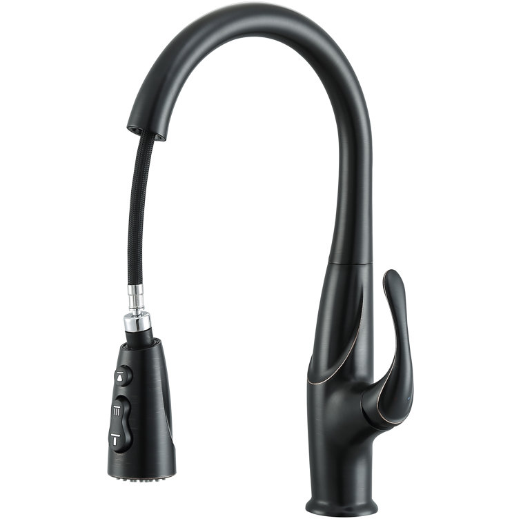 Oil Rubbed Bronze Pull Down Kitchen Faucet with Spray