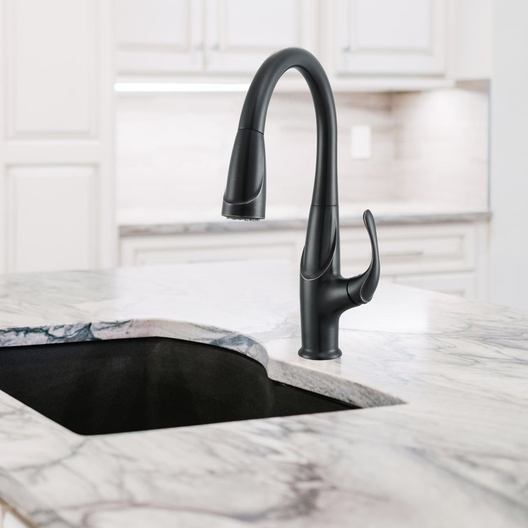 Oil Rubbed Bronze Pull Down Kitchen Faucet with Spray