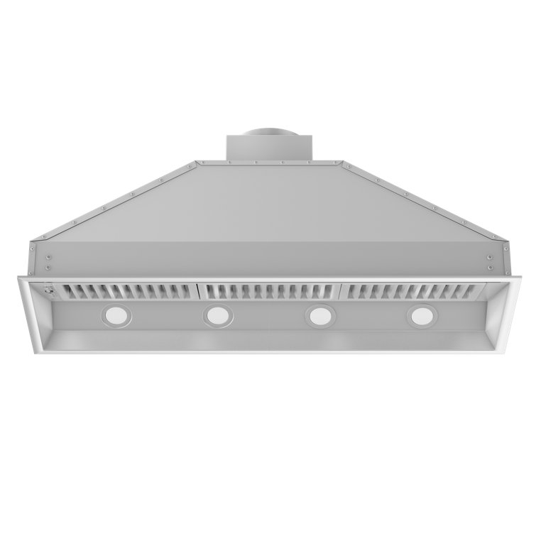 46-Inch Brushed Stainless Steel Range Hood Insert with LED Lighting