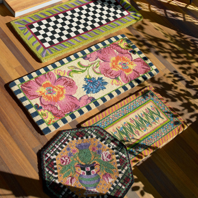 Floral Haven Modern Coir Outdoor Doormat with PVC Backing