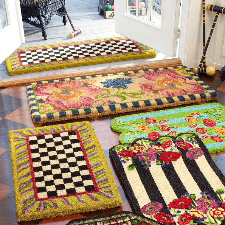 Floral Haven Modern Coir Outdoor Doormat with PVC Backing