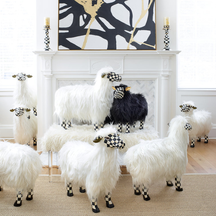 Courtly Check Large White Sheep Wall-Mounted Figurine for Kids