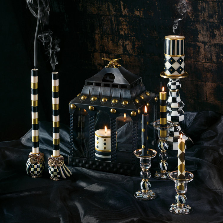 Elegant Black Beeswax 6-Piece Taper Candle Set