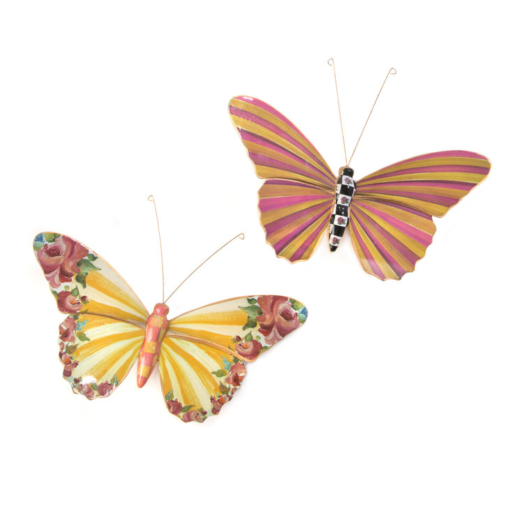 Colorful Resin Butterfly Wall Decor Set of 2