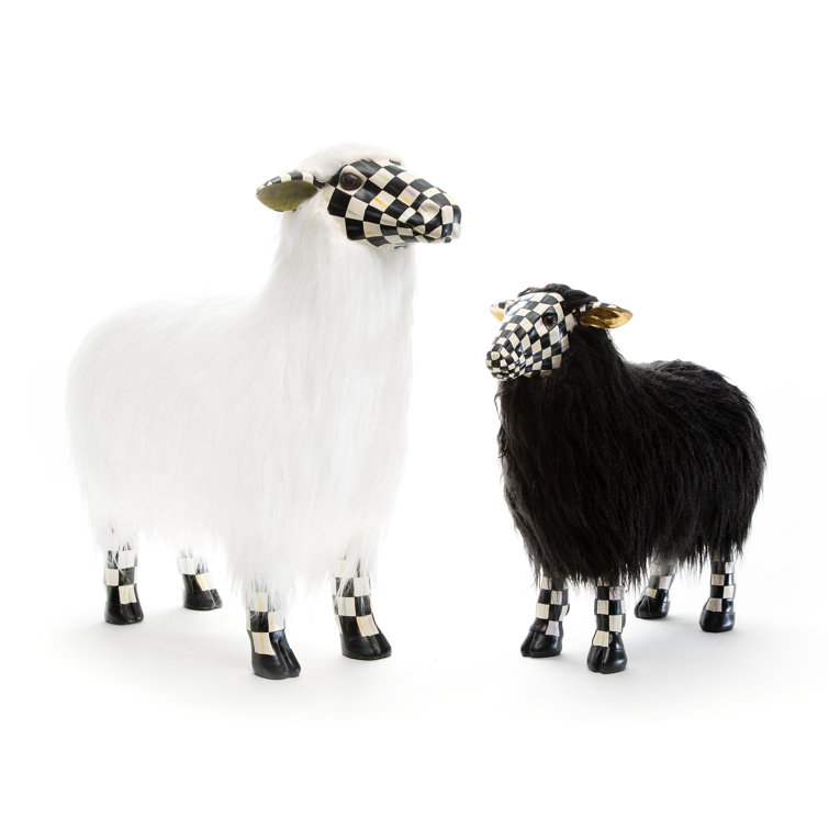 Courtly Check Large White Sheep Wall-Mounted Figurine for Kids