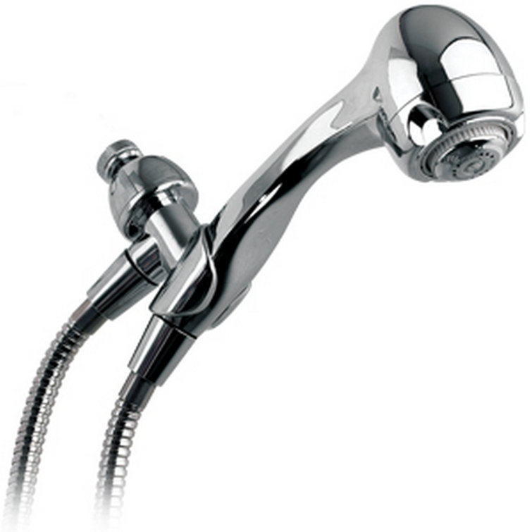 Chrome Handheld Wall Mounted Shower Head with Pulse and Jet