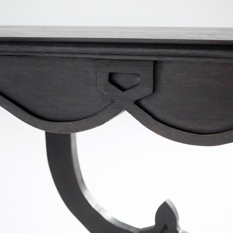 Lacroix 54'' Slate Black Solid Wood Console Table with Storage