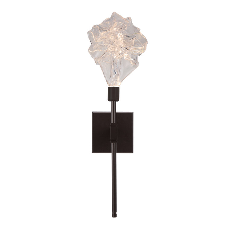 Flat Bronze Blossom Glass LED Wall Sconce