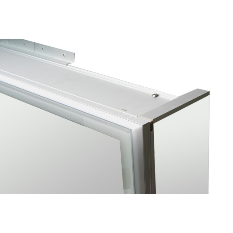 36'' x 30'' Grey Aluminum Double Door LED Medicine Cabinet
