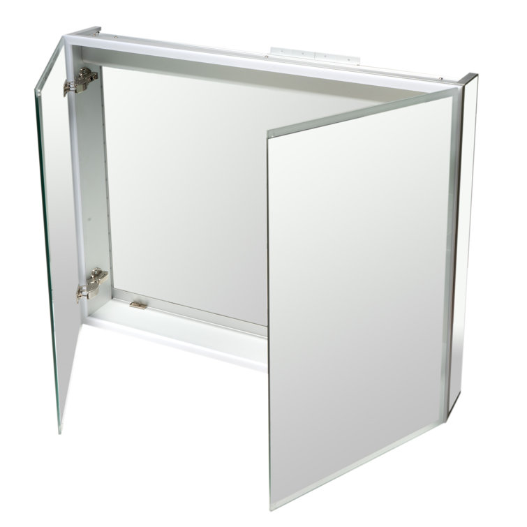 36'' x 30'' Grey Aluminum Double Door LED Medicine Cabinet