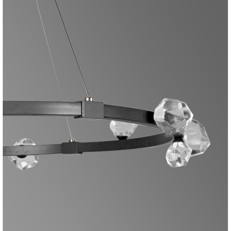 Celestial Sparkle 40" Matte Black LED Drum Chandelier