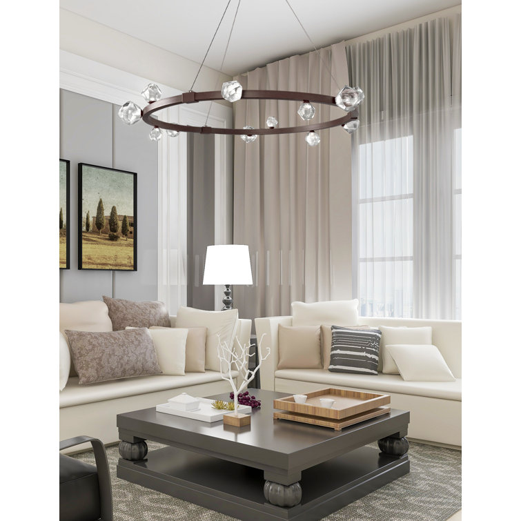 Celestial Gilded Brass LED Ring Chandelier 40.1"