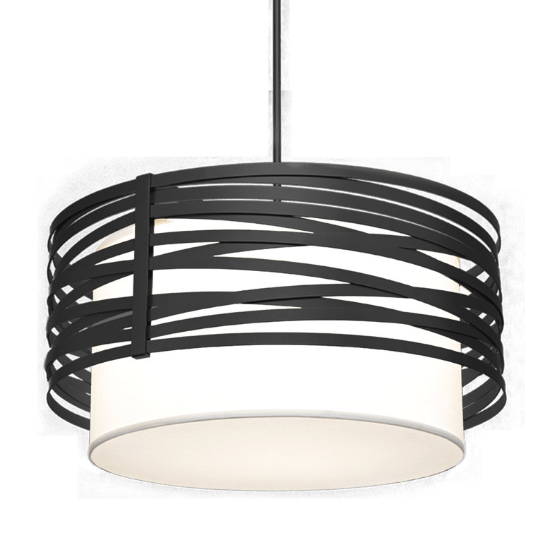 Matte Black Handcrafted Steel Drum Pendant Light