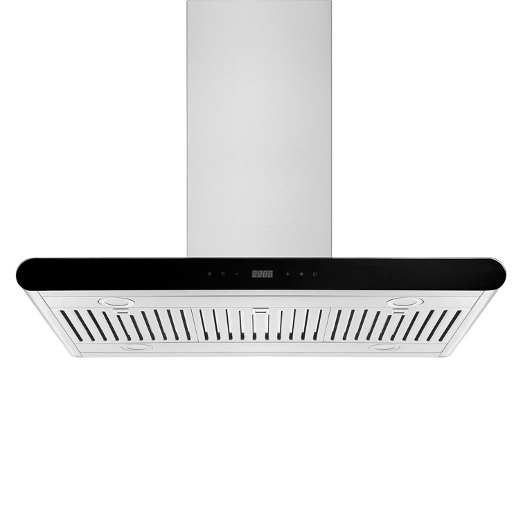 36-Inch Stainless Steel Convertible Wall Range Hood with LED Lights