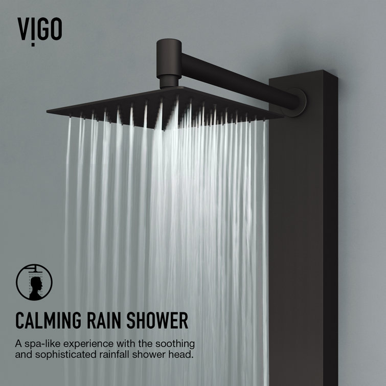 Matte Black 58" Shower Panel with Handheld and Jets