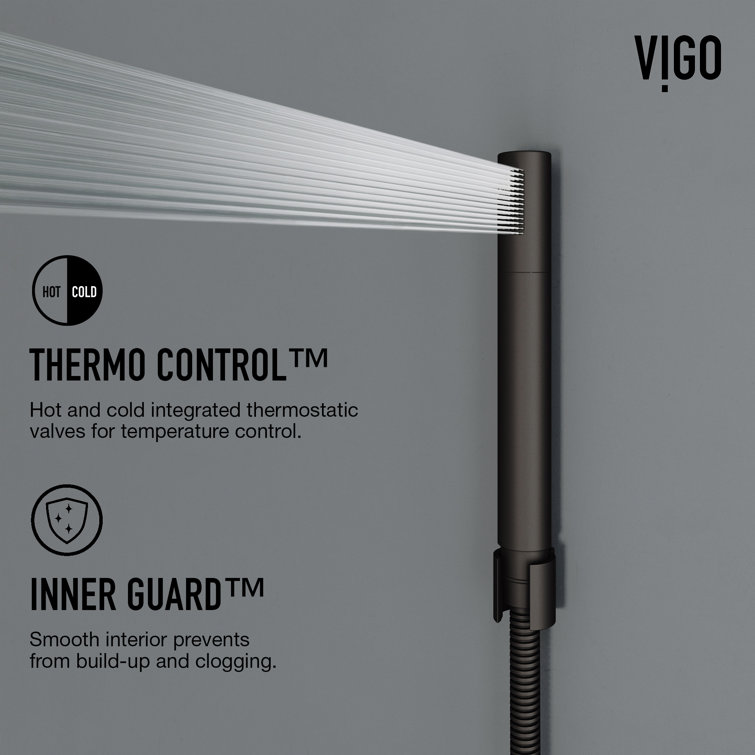 Bowery Matte Black 59" Shower Panel with 4-Jet System and Hand Shower