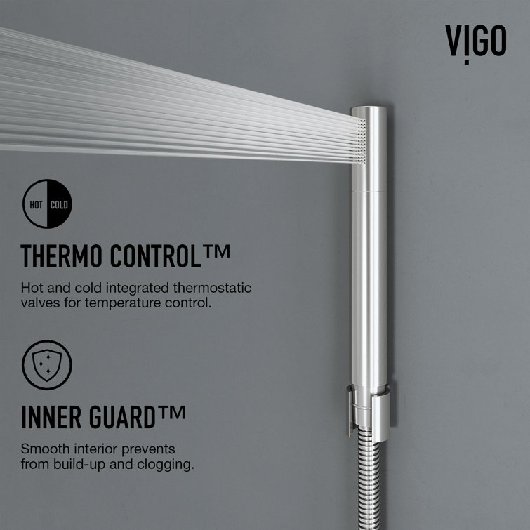 Sutton 58" Stainless Steel 4-Jet Shower Panel with Handheld Showerhead