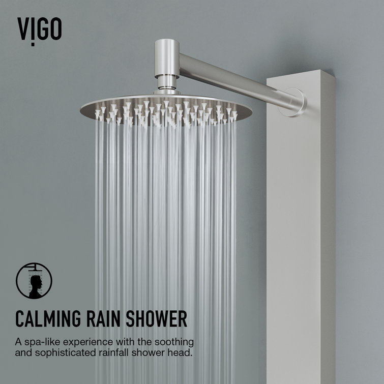 Bowery Stainless Steel 58" Shower Panel with Jets and Tub Filler