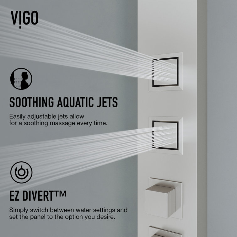 Sutton 58" Stainless Steel 4-Jet Shower Panel System