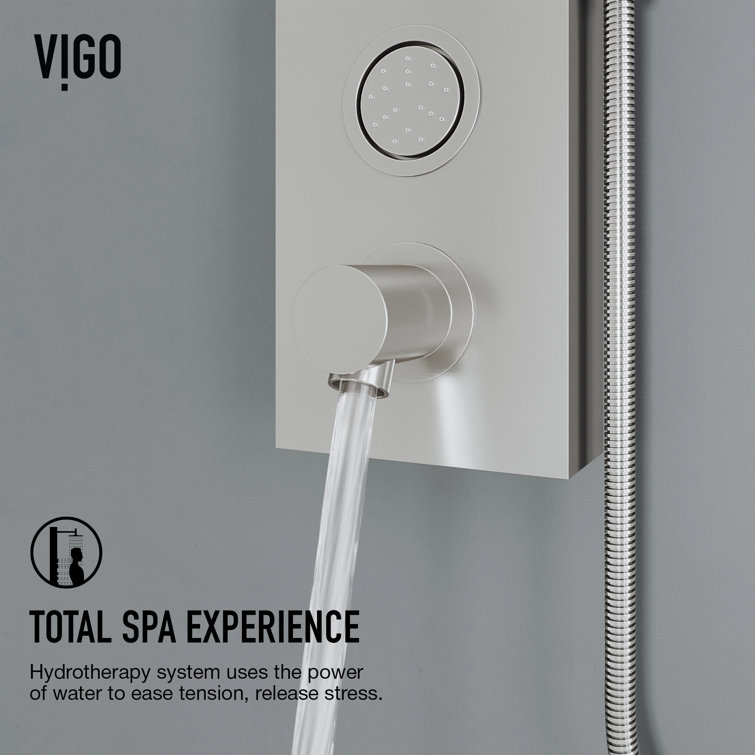 Bowery Stainless Steel 59" Shower Panel with Hand Shower and Jets