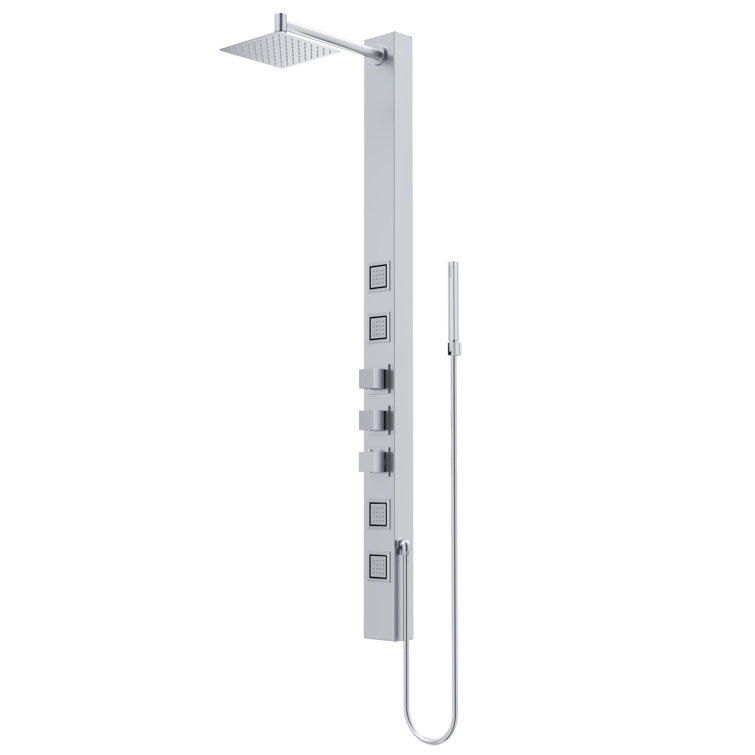 Sutton 58" Stainless Steel 4-Jet Shower Panel with Handheld Showerhead