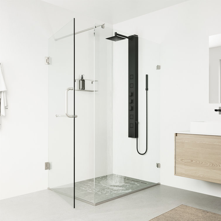 Sutton Matte Black 58" Shower Panel with Hand Shower and Jets