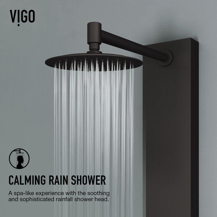 Bowery Matte Black 59" Shower Panel with 4-Jet System and Hand Shower