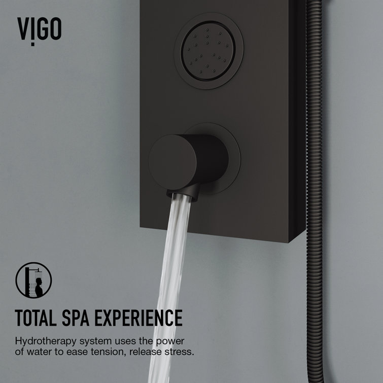 Bowery Matte Black 59" Shower Panel with 4-Jet System and Hand Shower
