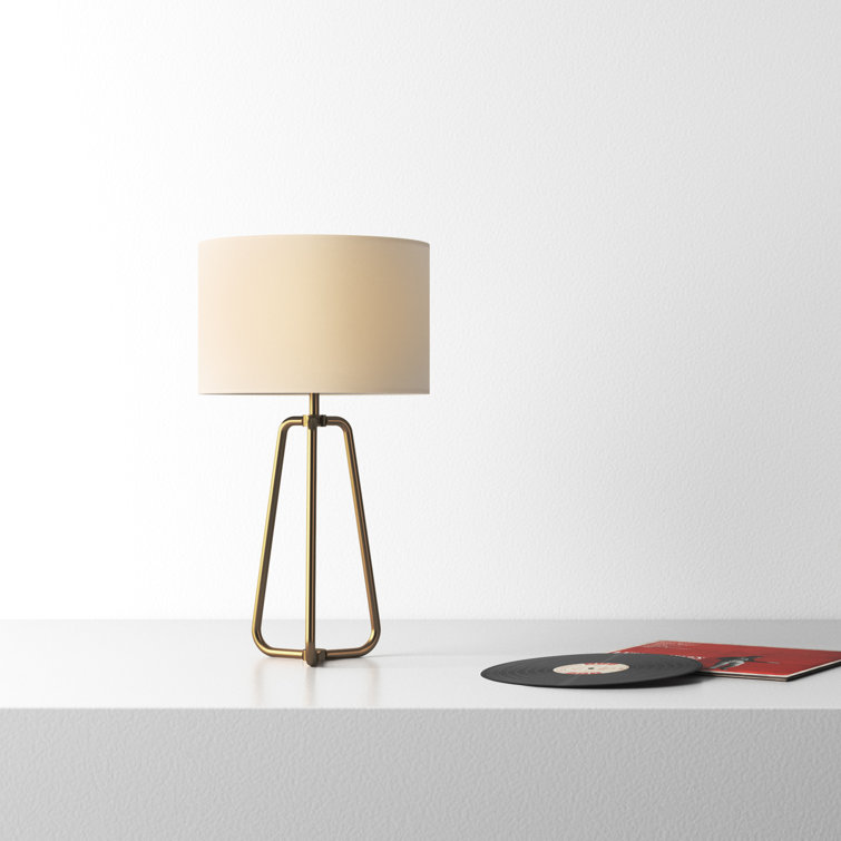 Marduk 25.5" White Linen Shade Tripod Table Lamp