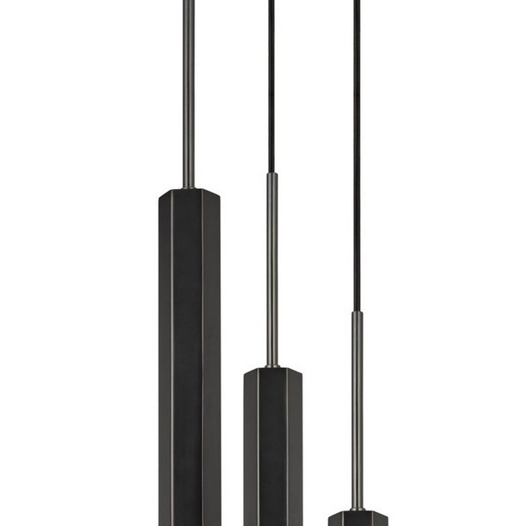 Black Aluminum LED Cluster Pendant Light Fixture
