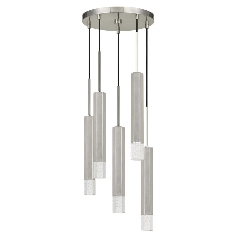 Gray Aluminum 5-Light LED Cluster Pendant