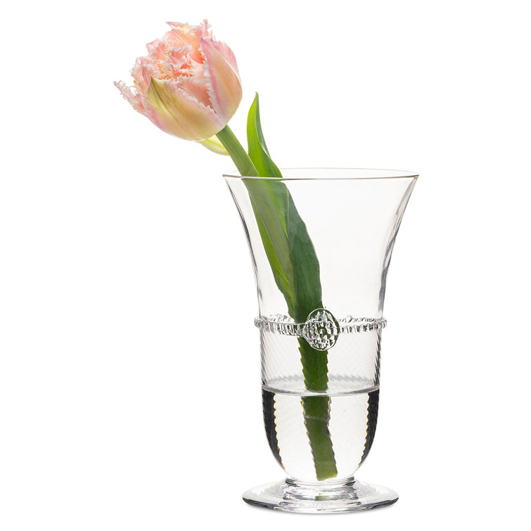 Clear Fluted Glass Trumpet Shape Table Vase