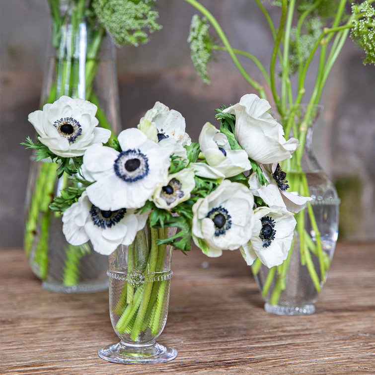 Clear Fluted Glass Trumpet Shape Table Vase