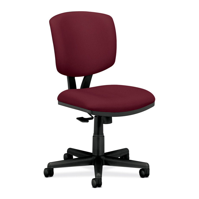 Black Polyester Swivel Task Chair with Adjustable Arms