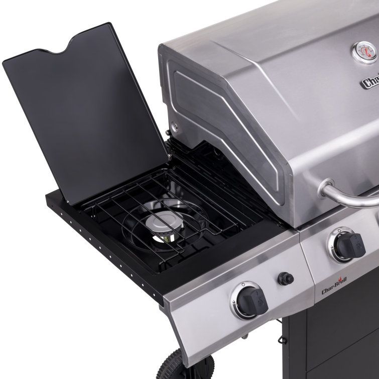 Stainless Steel 4-Burner Propane Gas Grill with Side Burner