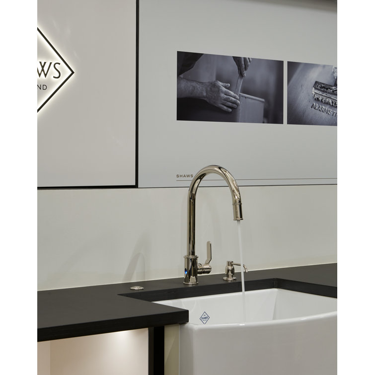 Polished Nickel Brass Pull-Down Kitchen Faucet with Spray